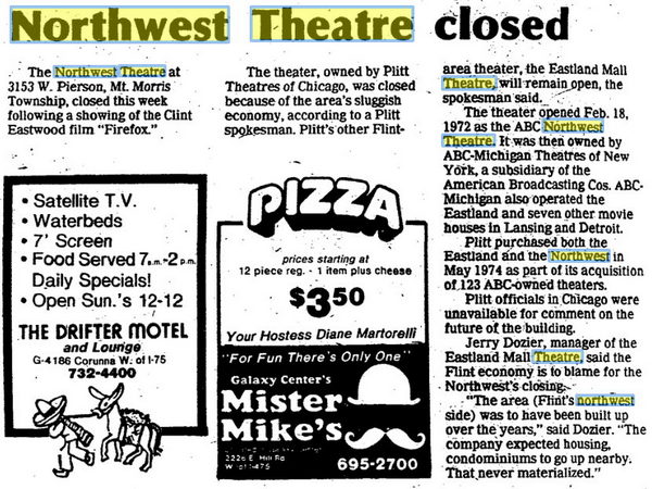 Northwest Theatre - 1982 Article On Closing